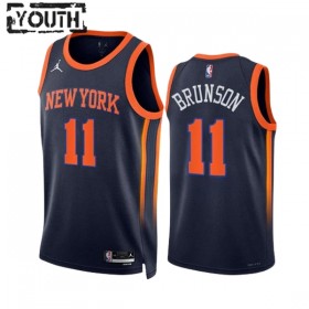 Dres New York Knicks Jalen Brunson 11 Jordan 2022-23 Statement Edition Navy Swingman - Dječji